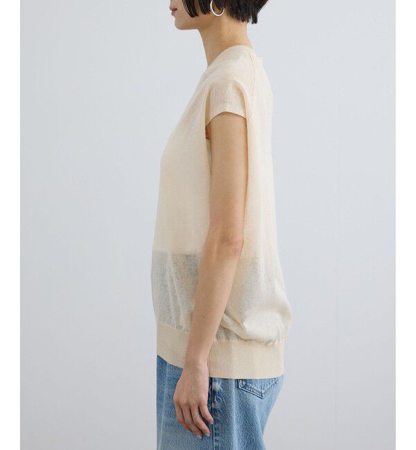 SALON adam et rope'「コットンリネンシアーVネックベスト」|ベスト・ジレ|