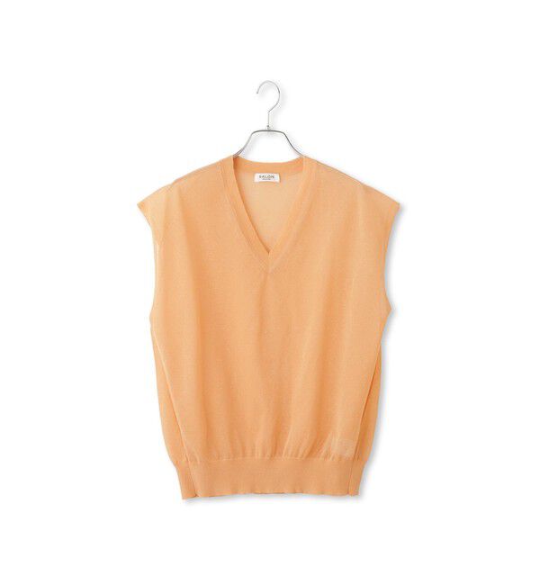 SALON adam et rope'「コットンリネンシアーVネックベスト」|ベスト・ジレ|