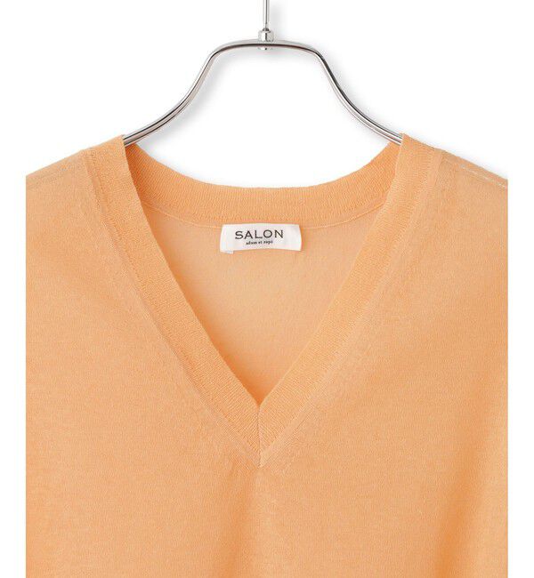 SALON adam et rope'「コットンリネンシアーVネックベスト」|ベスト・ジレ|