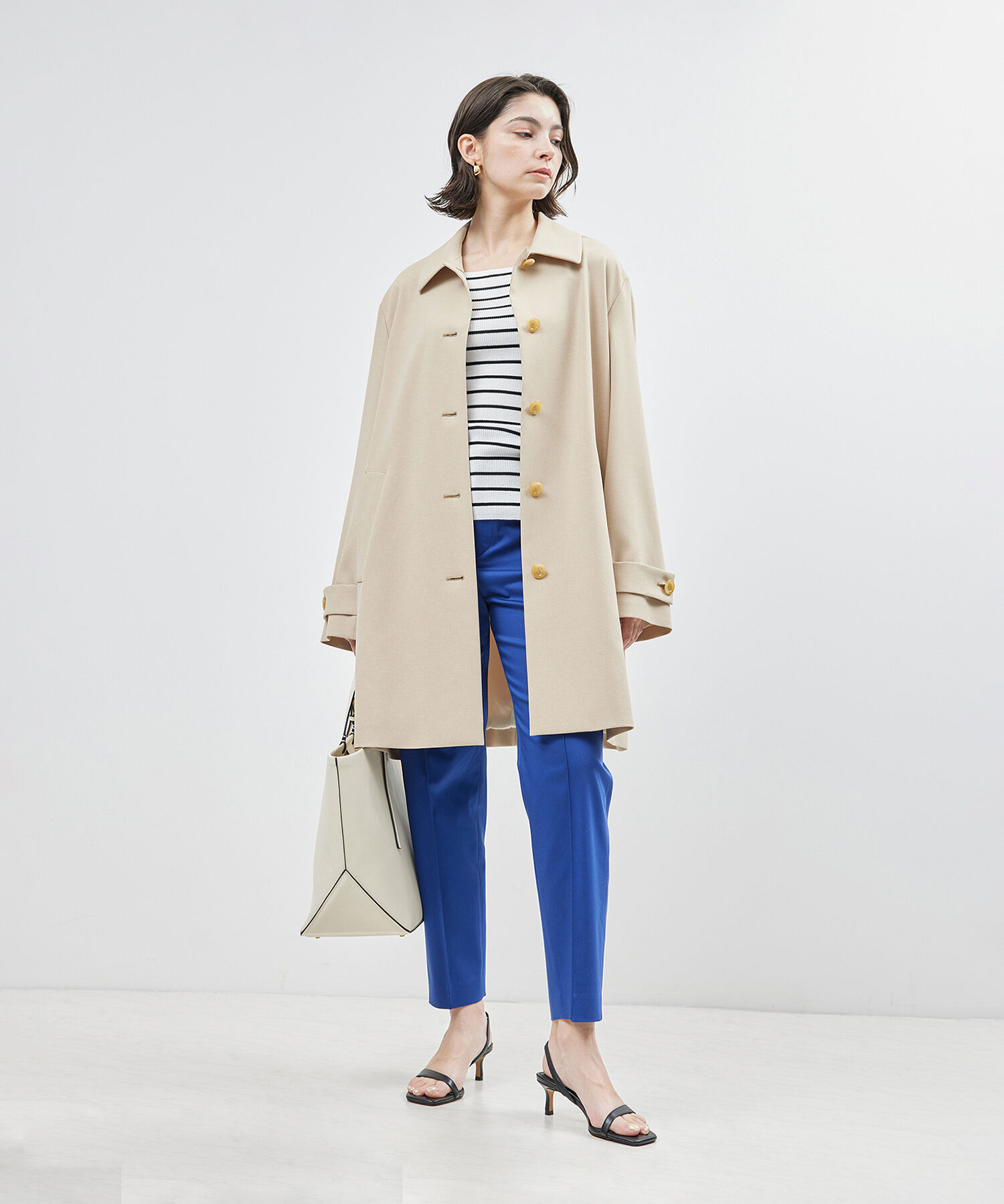 ROPE「ミドル丈ステンカラーコート《軽量・しわになりにくい・ストレッチ素材》」|ステンカラーコート|