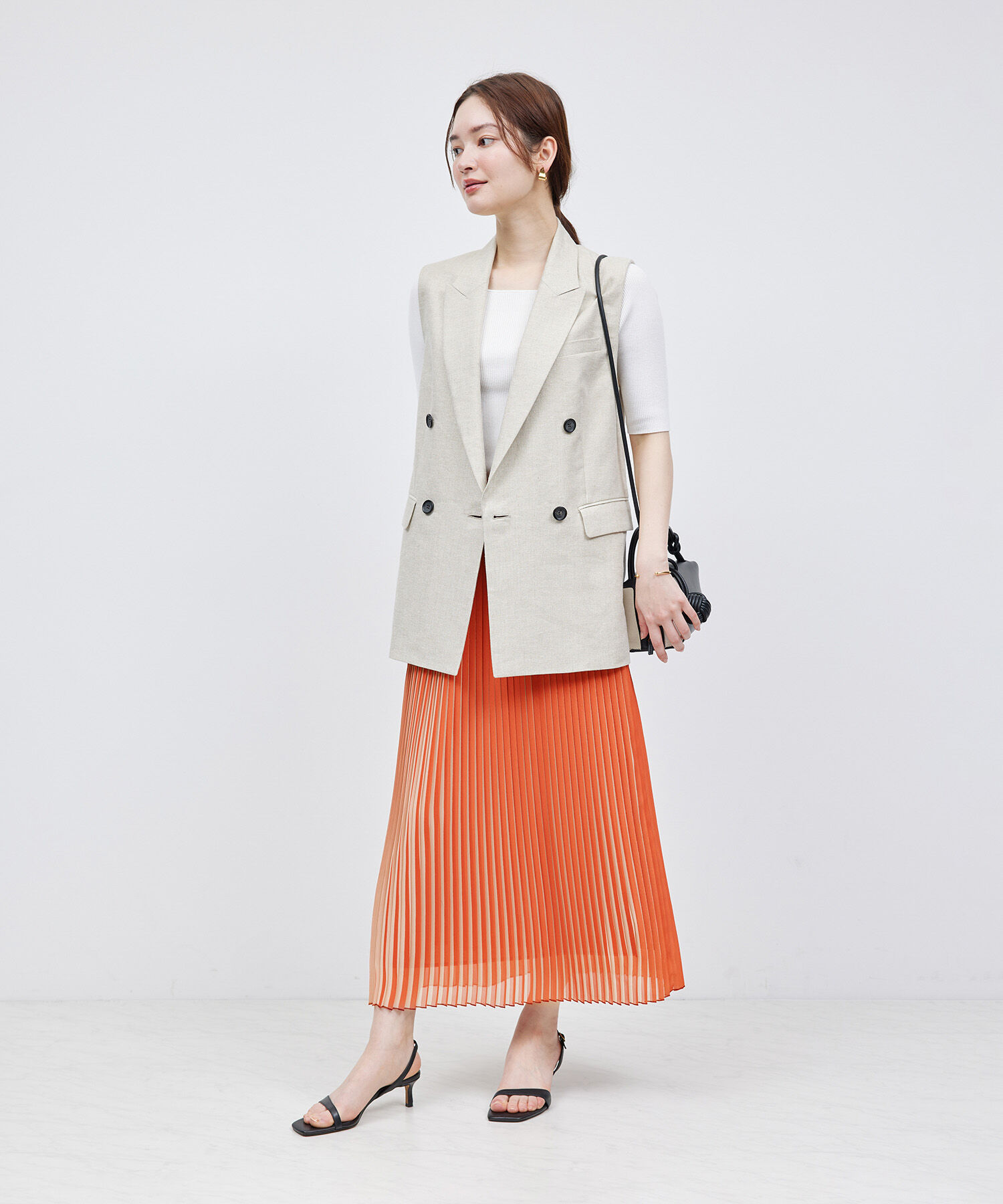 ROPE「プリーツスカート（バイカラー/無地）【メディア掲載】」|スカート|