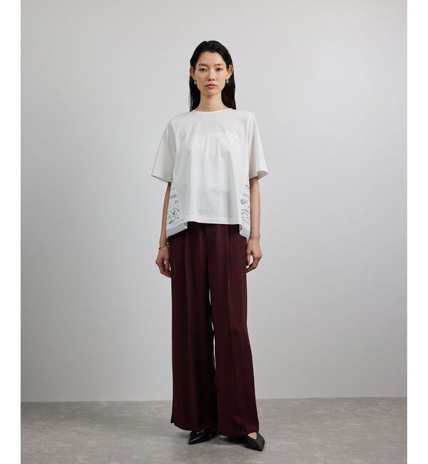 ROPE「ライトトリアセイージーワイドパンツ/セットアップ対応・イージーケア・」|チノ|