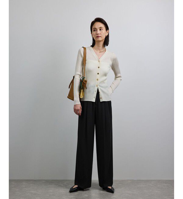 ROPE「ライトトリアセイージーワイドパンツ/セットアップ対応・イージーケア・」|チノ|