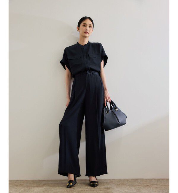 ROPE「ライトトリアセイージーワイドパンツ/セットアップ対応・イージーケア・」|チノ|