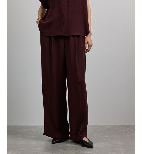 ROPE「ライトトリアセイージーワイドパンツ/セットアップ対応・イージーケア・」|チノ|