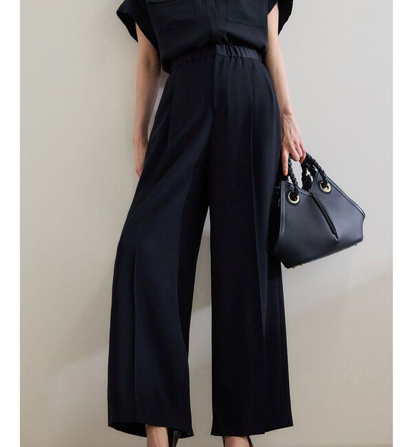 ROPE「ライトトリアセイージーワイドパンツ/セットアップ対応・イージーケア・」|チノ|ネイビー(40)