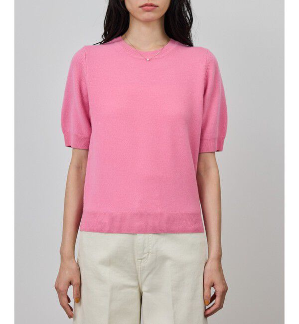 ROPE「ウールカシミヤブレンド 5分袖ニットプルオーバー/イージーケア」|ニット・セーター|