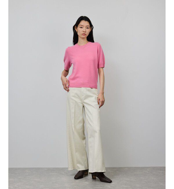 ROPE「ウールカシミヤブレンド 5分袖ニットプルオーバー/イージーケア」|ニット・セーター|