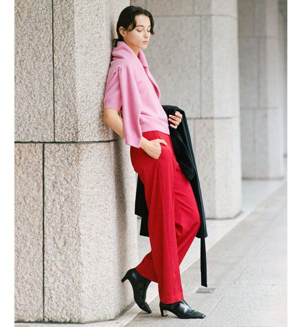 ROPE「ウールカシミヤブレンド 5分袖ニットプルオーバー/イージーケア」|ニット・セーター|