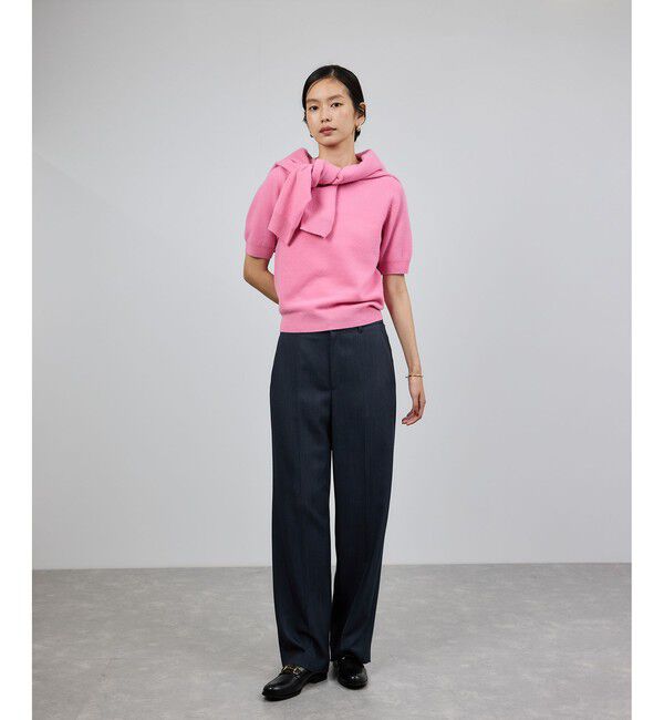 ROPE「センタープレスパンツ(トリアセテートツイル/デニムライク)」|チノ|