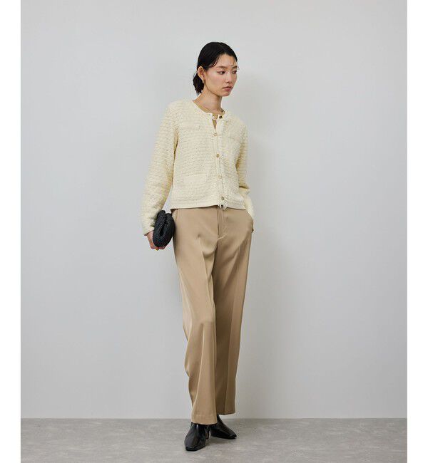 ROPE「センタープレスパンツ(トリアセテートツイル/デニムライク)」|チノ|