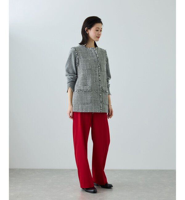 ROPE「センタープレスパンツ(トリアセテートツイル/デニムライク)」|チノ|