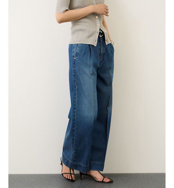 ROPE「テンセルデニムストレートワイドパンツ/セットアップ対応・イージーケア」|デニム|