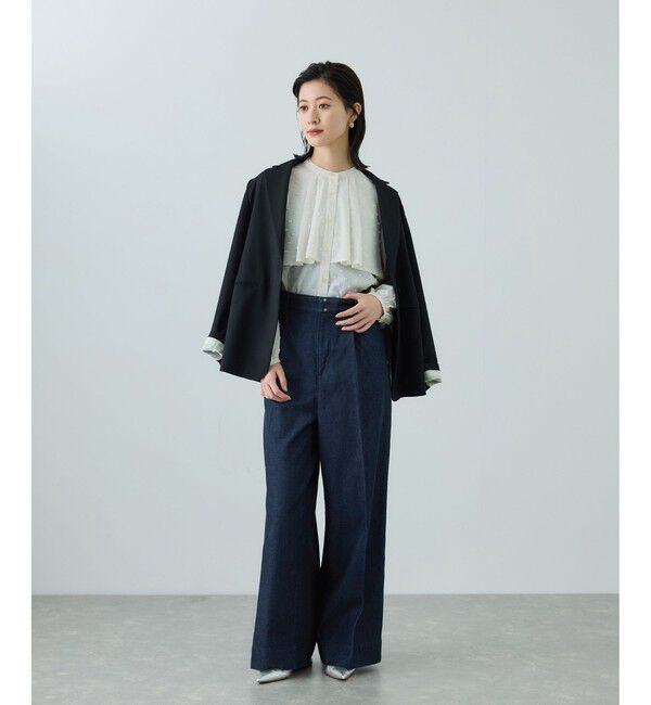 ROPE「テンセルデニムストレートワイドパンツ/セットアップ対応・イージーケア」|デニム|