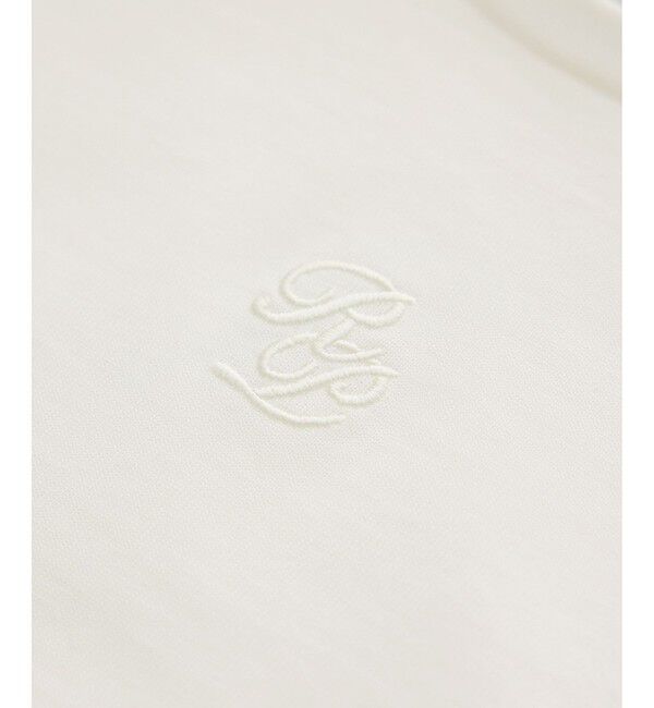 ROPE「ショート丈コンパクトTEE(白刺繍＆黒ロゴプリント)/イージーケア」|Tシャツ・カットソー|