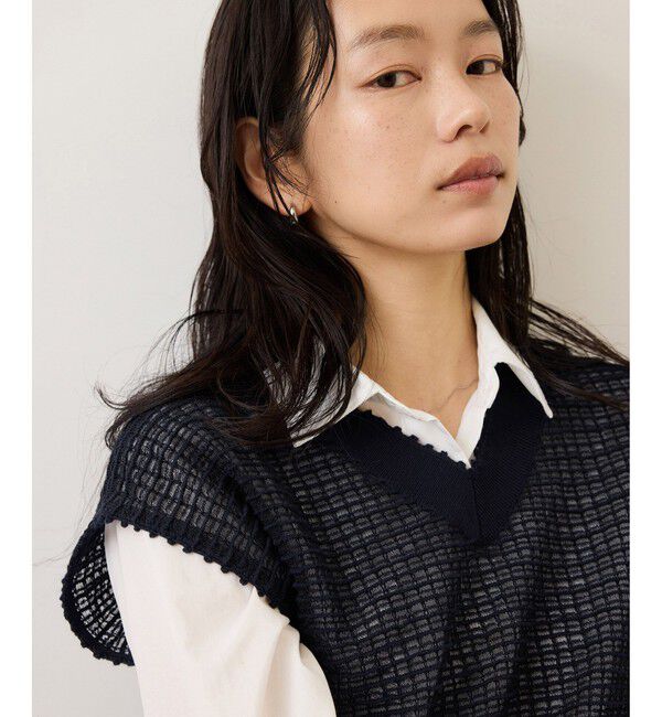 ROPE「ピンタックサマーノースリーブニット/イージーケア」|ニット・セーター|