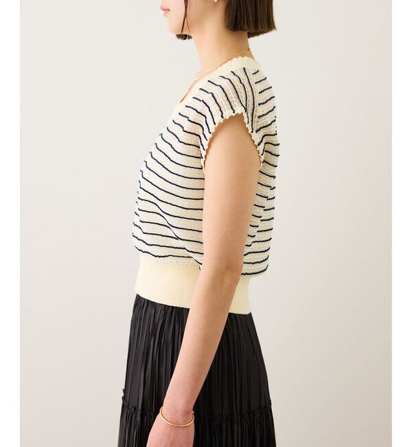 ROPE「ピンタックサマーノースリーブニット/イージーケア」|ニット・セーター|