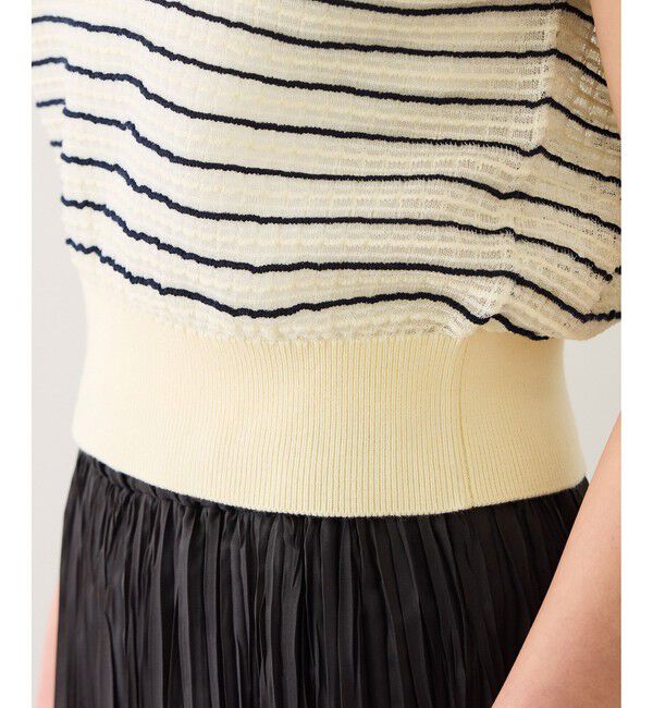 ROPE「ピンタックサマーノースリーブニット/イージーケア」|ニット・セーター|