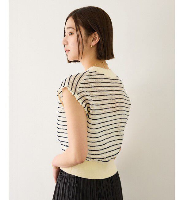 ROPE「ピンタックサマーノースリーブニット/イージーケア」|ニット・セーター|