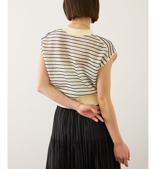 ROPE「ピンタックサマーノースリーブニット/イージーケア」|ニット・セーター|