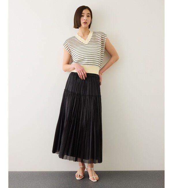 ROPE「ピンタックサマーノースリーブニット/イージーケア」|ニット・セーター|