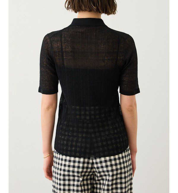 ROPE「シルクリネンポロ襟ニットカーディガン/イージーケア」|カーディガン|