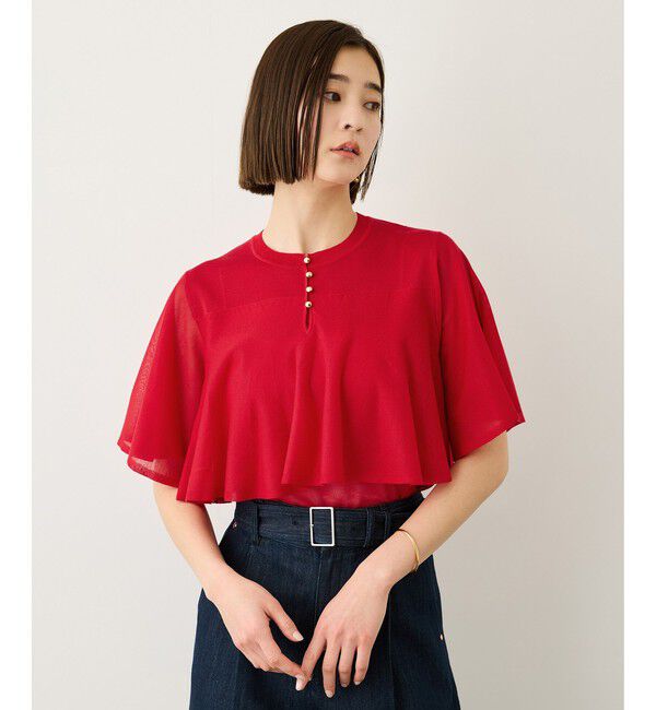 ROPE「LEVITA ティアードフリルニットプルーオーバー/接触冷感・イージーケア」|Tシャツ・カットソー|