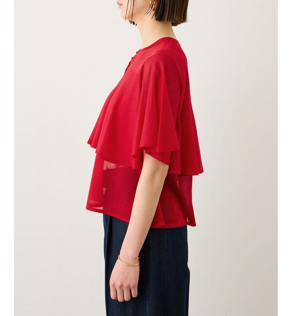 ROPE「LEVITA ティアードフリルニットプルーオーバー/接触冷感・イージーケア」|Tシャツ・カットソー|