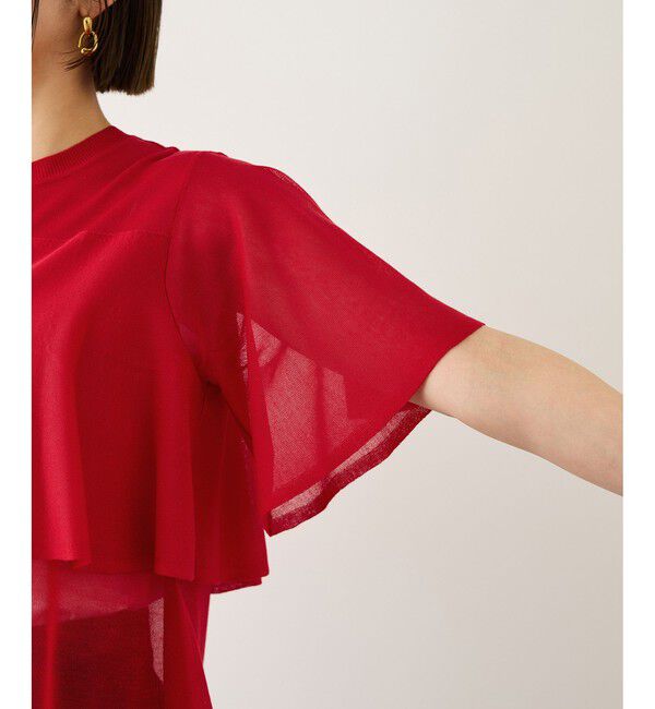 ROPE「LEVITA ティアードフリルニットプルーオーバー/接触冷感・イージーケア」|Tシャツ・カットソー|