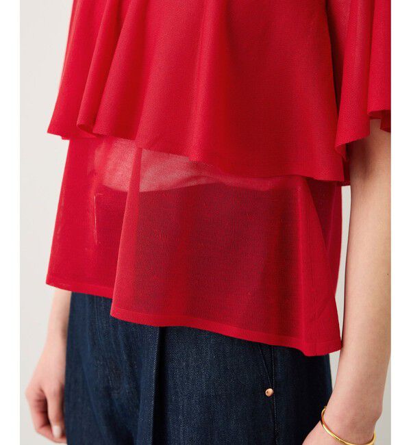 ROPE「LEVITA ティアードフリルニットプルーオーバー/接触冷感・イージーケア」|Tシャツ・カットソー|