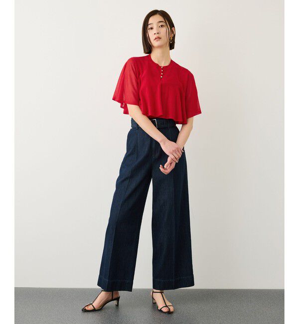 ROPE「LEVITA ティアードフリルニットプルーオーバー/接触冷感・イージーケア」|Tシャツ・カットソー|