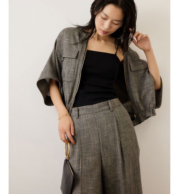 ROPE「カラミ織りドルマンスリーブショートブルゾン/セットアップ対応・イージーケア」|ブルゾン・スタジャン|