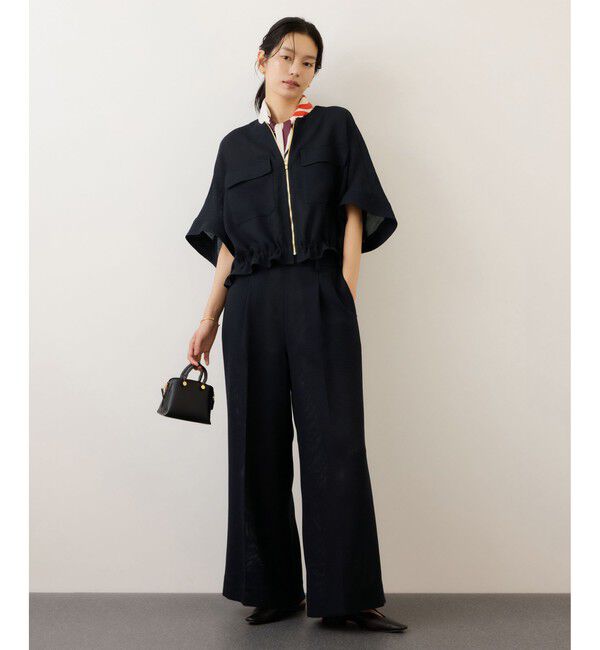 ROPE「カラミ織りドルマンスリーブショートブルゾン/セットアップ対応・イージーケア」|ブルゾン・スタジャン|