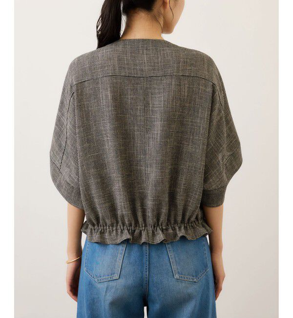 ROPE「カラミ織りドルマンスリーブショートブルゾン/セットアップ対応・イージーケア」|ブルゾン・スタジャン|