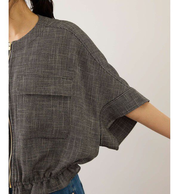 ROPE「カラミ織りドルマンスリーブショートブルゾン/セットアップ対応・イージーケア」|ブルゾン・スタジャン|