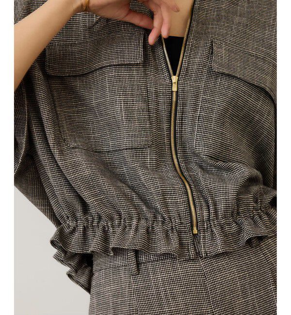 ROPE「カラミ織りドルマンスリーブショートブルゾン/セットアップ対応・イージーケア」|ブルゾン・スタジャン|