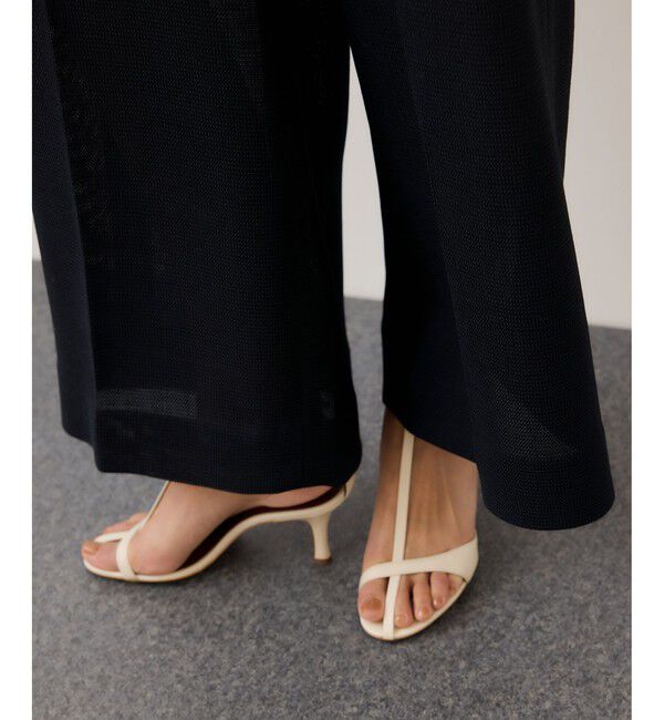 ROPE「カラミ織りワンタックワイドパンツ/セットアップ対応・イージーケア」|チノ|