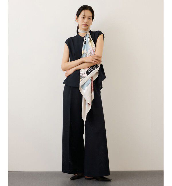 ROPE「カラミ織りワンタックワイドパンツ/セットアップ対応・イージーケア」|チノ|