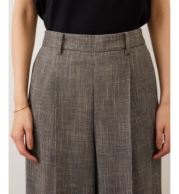 ROPE「カラミ織りワンタックワイドパンツ/セットアップ対応・イージーケア」|チノ|