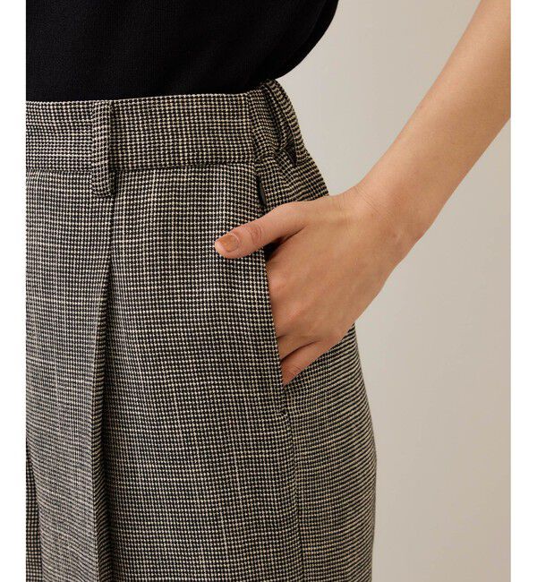 ROPE「カラミ織りワンタックワイドパンツ/セットアップ対応・イージーケア」|チノ|