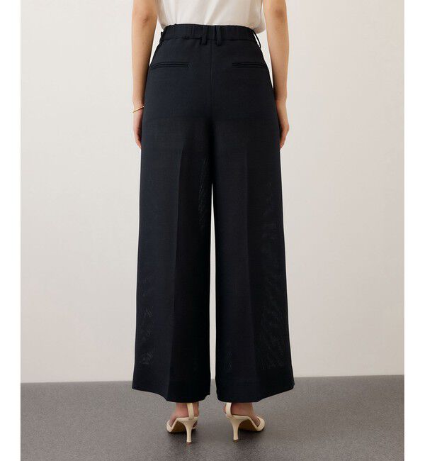 ROPE「カラミ織りワンタックワイドパンツ/セットアップ対応・イージーケア」|チノ|