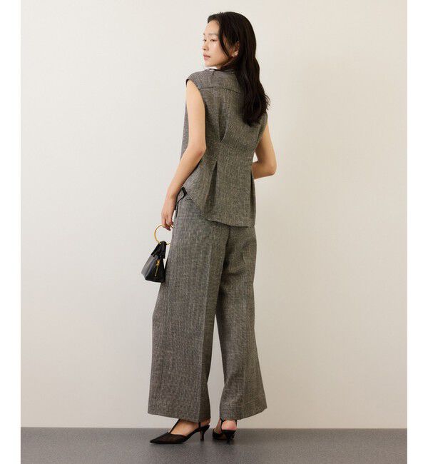 ROPE「カラミ織りワンタックワイドパンツ/セットアップ対応・イージーケア」|チノ|