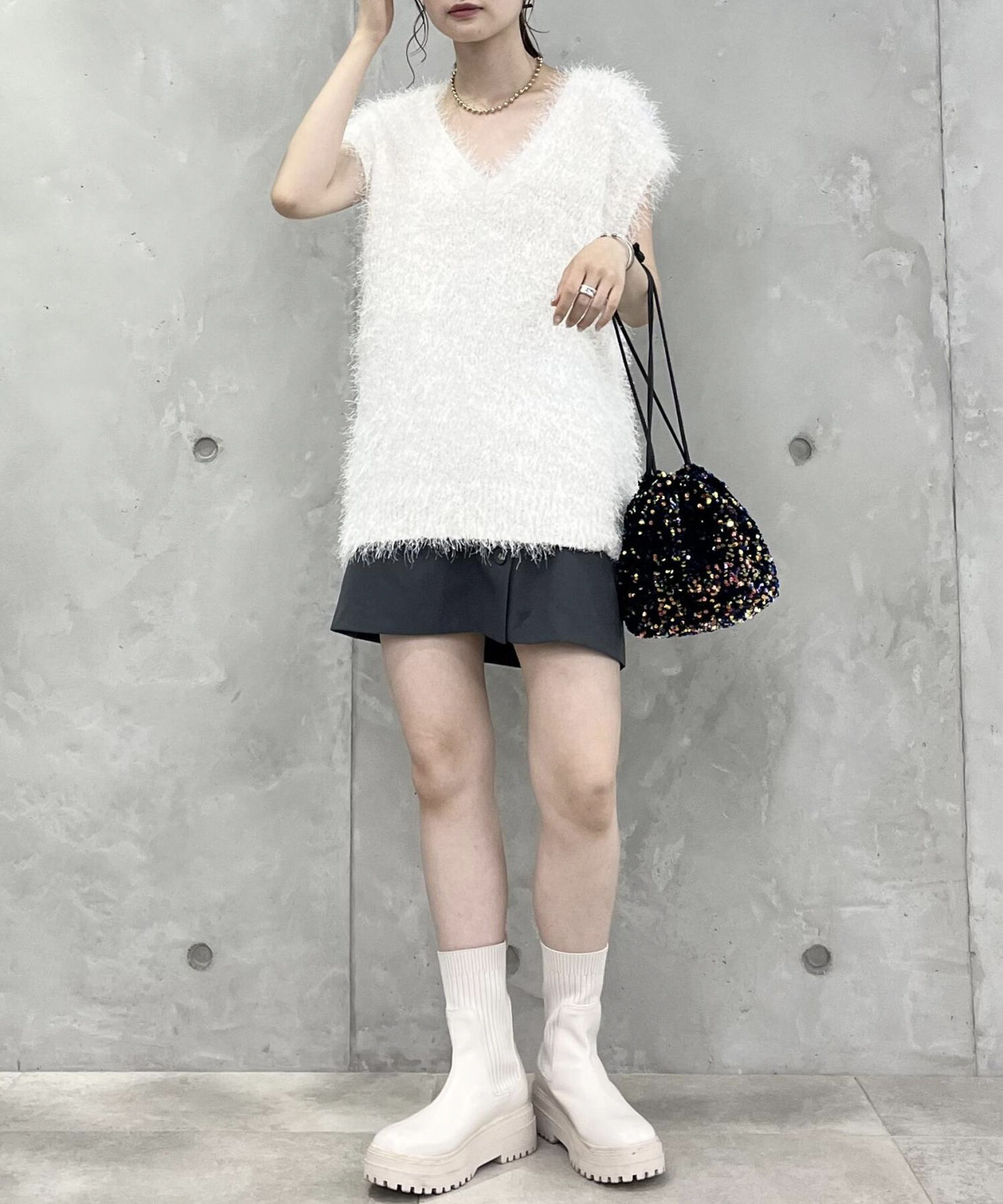 Juze「【抗菌防臭】タンクソールサイドニットブーツ」|その他|