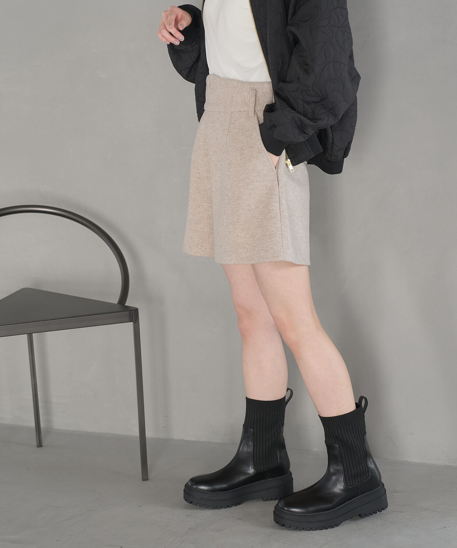 Juze「【抗菌防臭】タンクソールサイドニットブーツ」|その他|