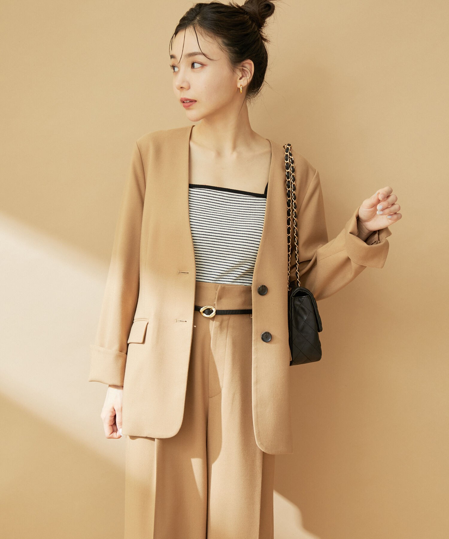 VIS「10mm巾変形メタルバックルピンレスベルト」|ベルト|