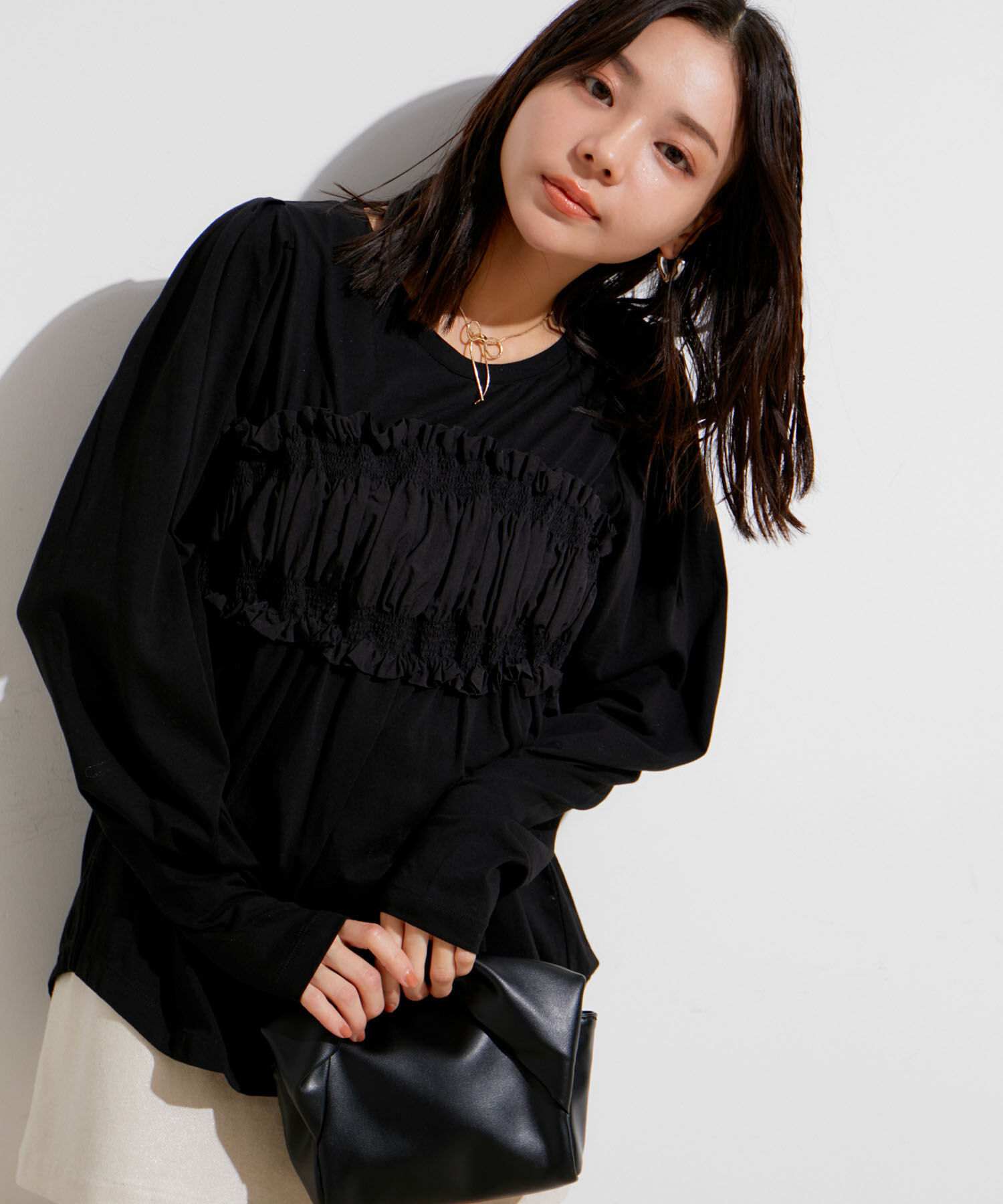 VIS「ビスチェドッキングデザインロングTシャツ」|Tシャツ・カットソー|