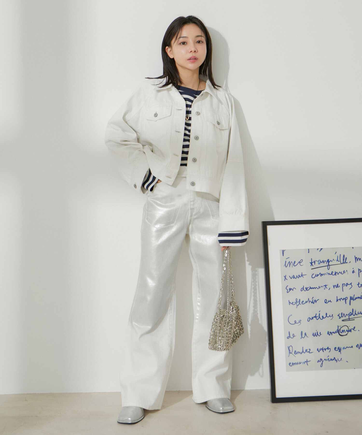 VIS「【EC/OUTLET】ワイドスリーブマルチボーダーロングTシャツ【洗える】」|Tシャツ・カットソー|