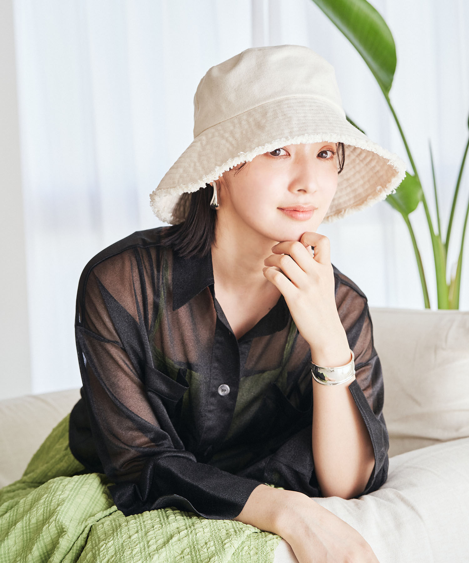 VIS「【抗菌防臭】キャンバスフリンジつば広ハット【ワイヤー入り】」|ハット|