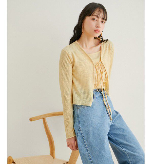 VIS「リボン使いアンサンブル」|カーディガン|