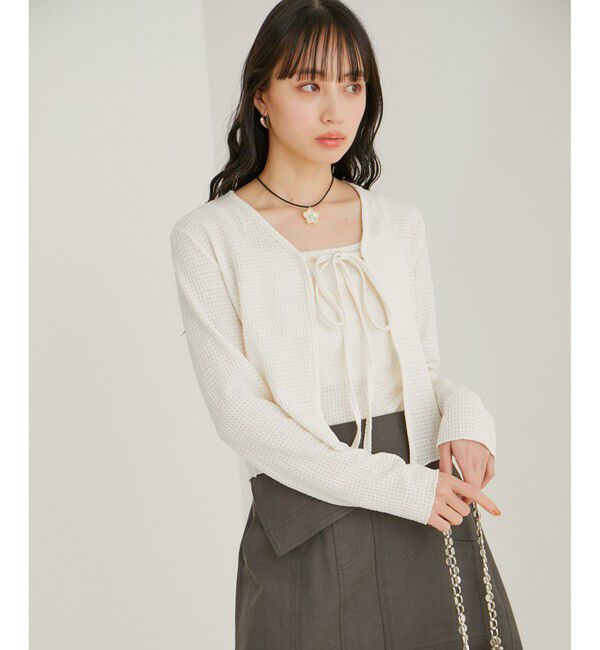 VIS「リボン使いアンサンブル」|カーディガン|